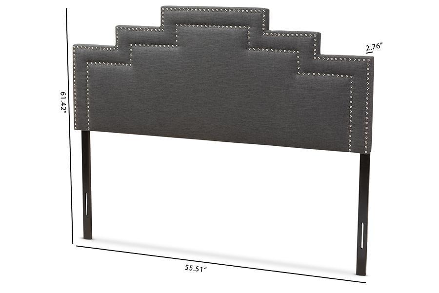 Baxton Studio Sophia Modern and Contemporary Dark Grey Fabric King Size Headboard