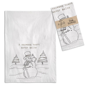 A Snowmans Heart Tea Towel - Box of 4