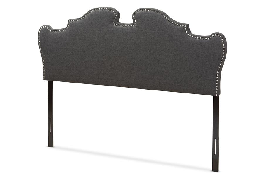 Baxton Studio Dalton Modern and Contemporary Dark Grey Fabric Full Size Headboard