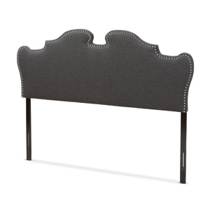 Baxton Studio Dalton Modern and Contemporary Dark Grey Fabric Full Size Headboard