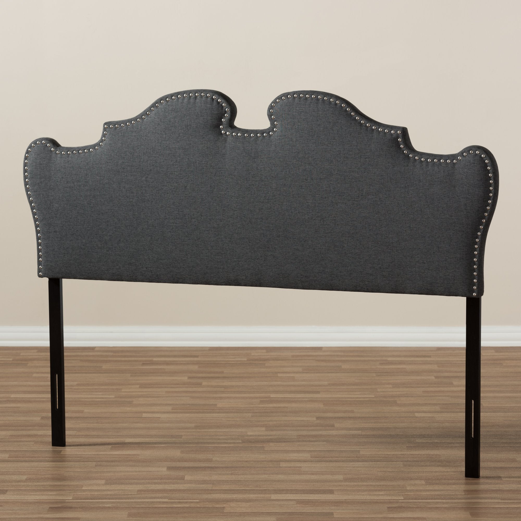 Baxton Studio Dalton Modern and Contemporary Dark Grey Fabric Queen Size Headboard