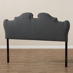 Baxton Studio Dalton Modern and Contemporary Dark Grey Fabric King Size Headboard