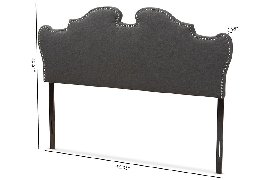 Baxton Studio Dalton Modern and Contemporary Dark Grey Fabric Full Size Headboard