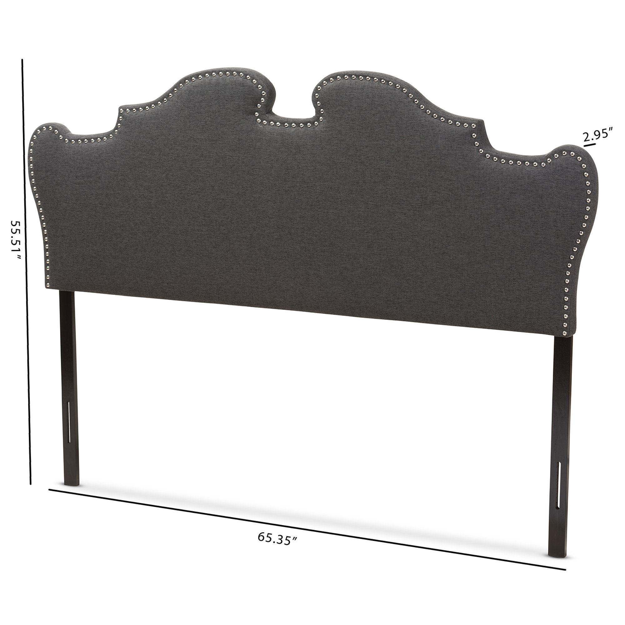 Baxton Studio Dalton Modern and Contemporary Dark Grey Fabric Queen Size Headboard