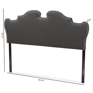 Baxton Studio Dalton Modern and Contemporary Dark Grey Fabric King Size Headboard