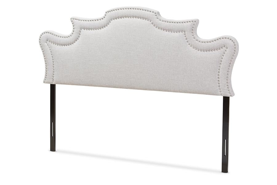 Baxton Studio Debbie Modern and Contemporary Greyish Beige Fabric Full Size Headboard