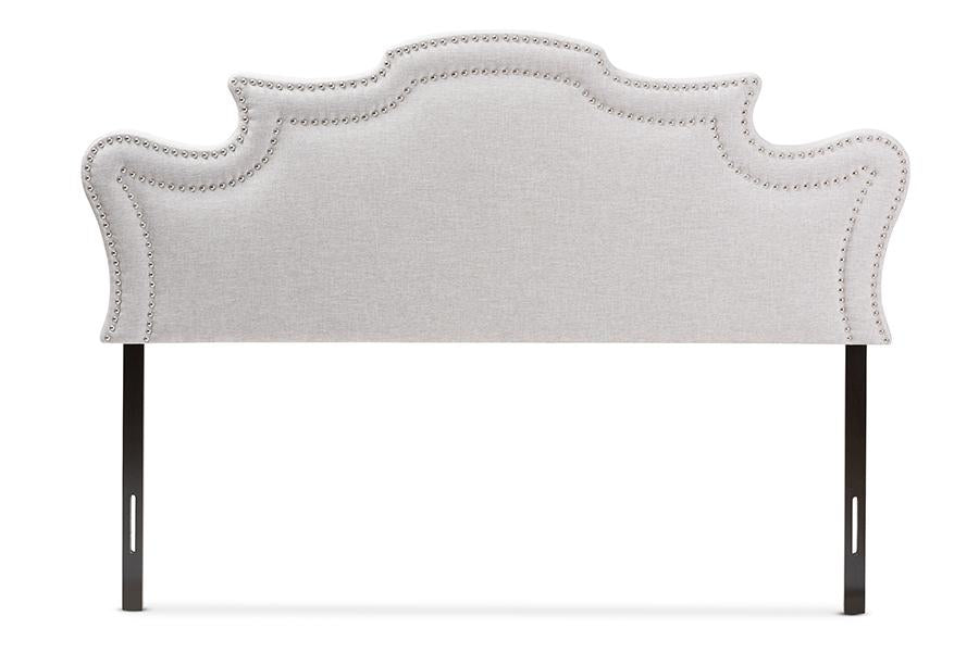 Baxton Studio Debbie Modern and Contemporary Greyish Beige Fabric Full Size Headboard