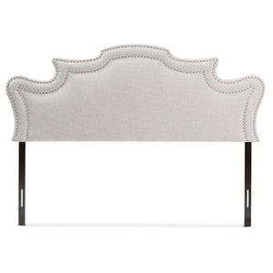 Baxton Studio Debbie Modern and Contemporary Greyish Beige Fabric King Size Headboard