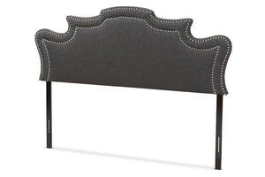 Baxton Studio Debbie Modern and Contemporary Dark Grey Fabric Full Size Headboard