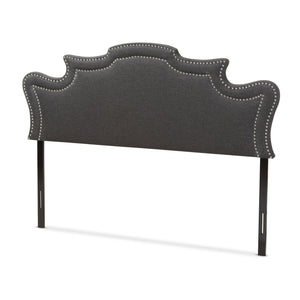 Baxton Studio Debbie Modern and Contemporary Dark Grey Fabric King Size Headboard