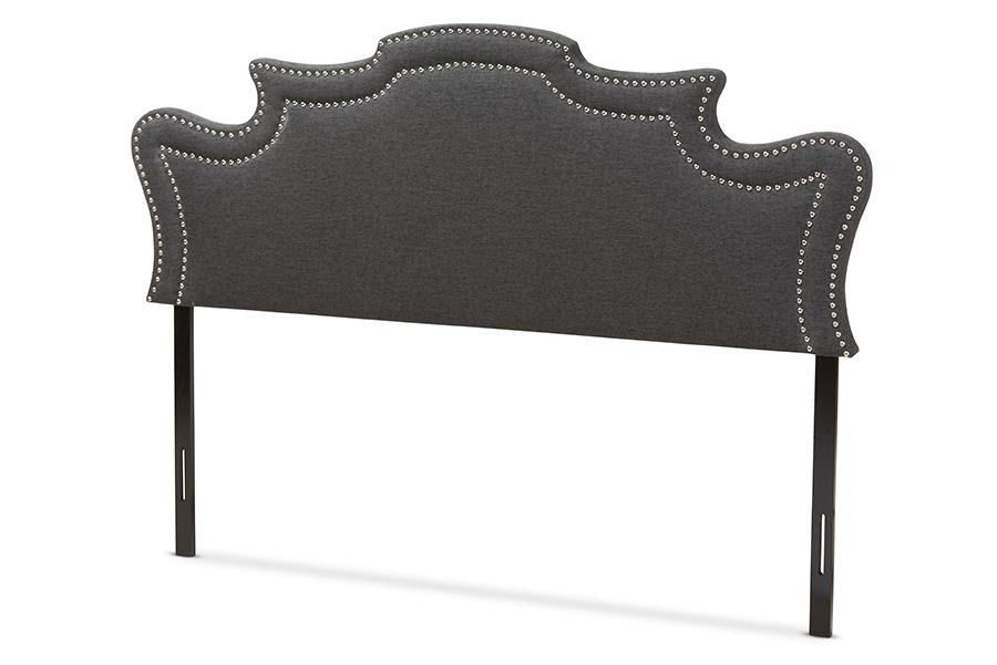 Baxton Studio Debbie Modern and Contemporary Dark Grey Fabric King Size Headboard