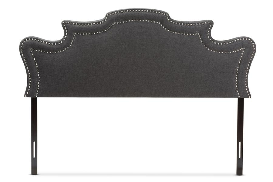 Baxton Studio Debbie Modern and Contemporary Dark Grey Fabric Full Size Headboard