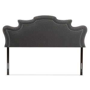 Baxton Studio Debbie Modern and Contemporary Dark Grey Fabric King Size Headboard