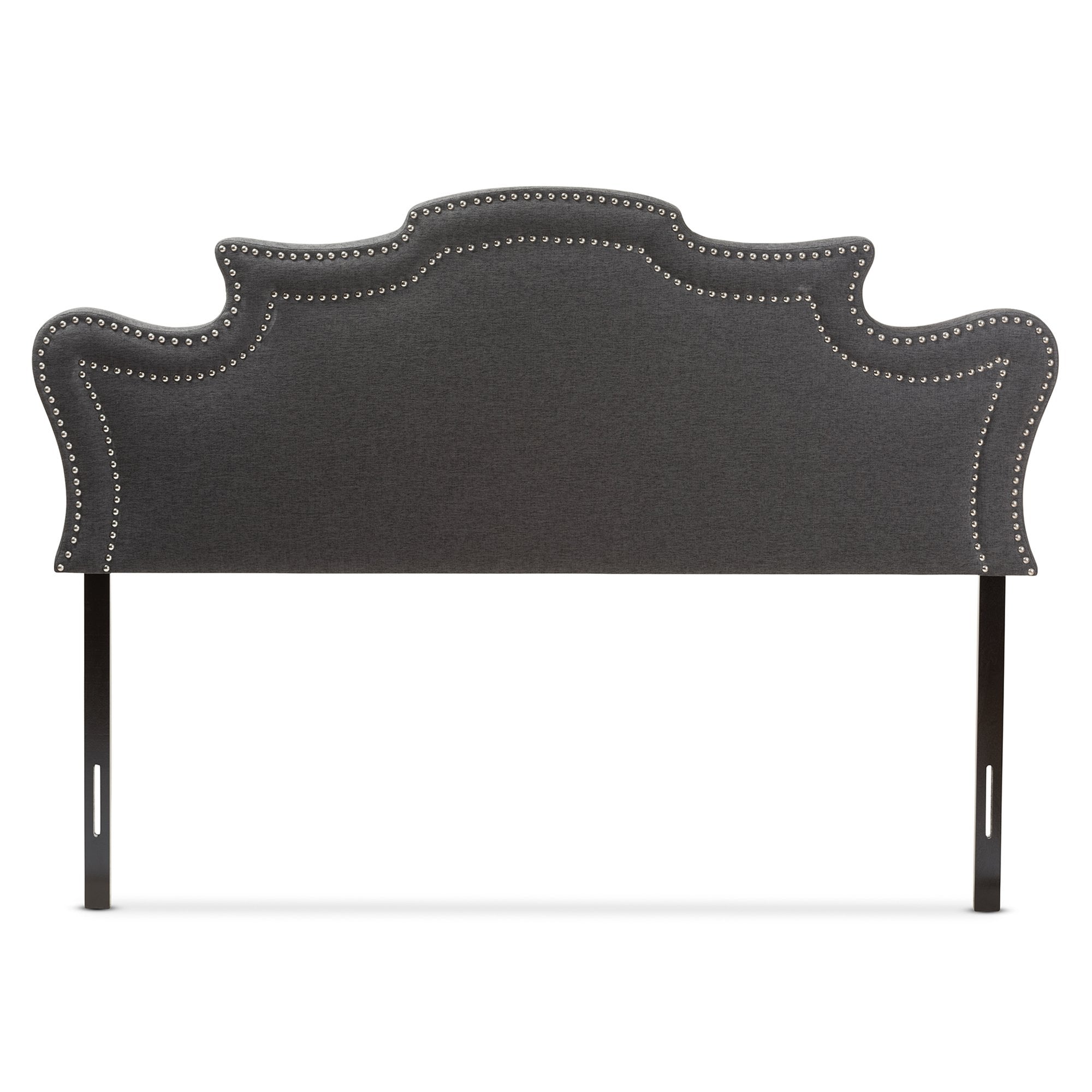 Baxton Studio Debbie Modern and Contemporary Dark Grey Fabric Queen Size Headboard