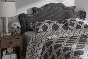 Baxton Studio Debbie Modern and Contemporary Dark Grey Fabric Full Size Headboard