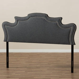 Baxton Studio Debbie Modern and Contemporary Dark Grey Fabric King Size Headboard