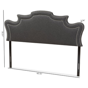 Baxton Studio Debbie Modern and Contemporary Dark Grey Fabric Full Size Headboard