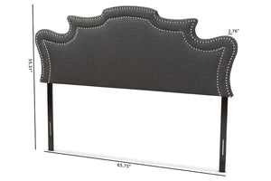 Baxton Studio Debbie Modern and Contemporary Dark Grey Fabric Queen Size Headboard