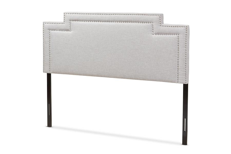 Baxton Studio Casey Modern and Contemporary Greyish Beige Fabric Queen Size Headboard