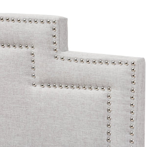 Baxton Studio Casey Modern and Contemporary Greyish Beige Fabric Queen Size Headboard