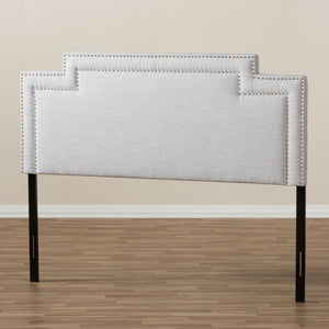 Baxton Studio Casey Modern and Contemporary Greyish Beige Fabric King Size Headboard