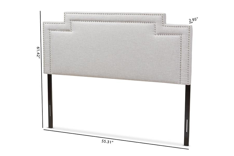 Baxton Studio Casey Modern and Contemporary Greyish Beige Fabric Full Size Headboard