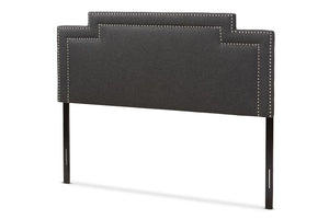 Baxton Studio Casey Modern and Contemporary Dark Grey Fabric Queen Size Headboard