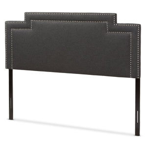 Baxton Studio Casey Modern and Contemporary Dark Grey Fabric King Size Headboard