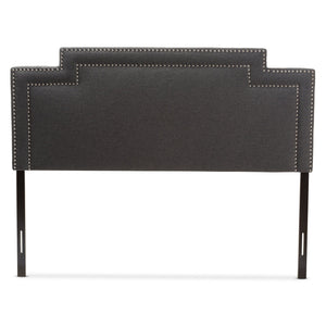 Baxton Studio Casey Modern and Contemporary Dark Grey Fabric King Size Headboard