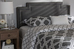 Baxton Studio Casey Modern and Contemporary Dark Grey Fabric Queen Size Headboard