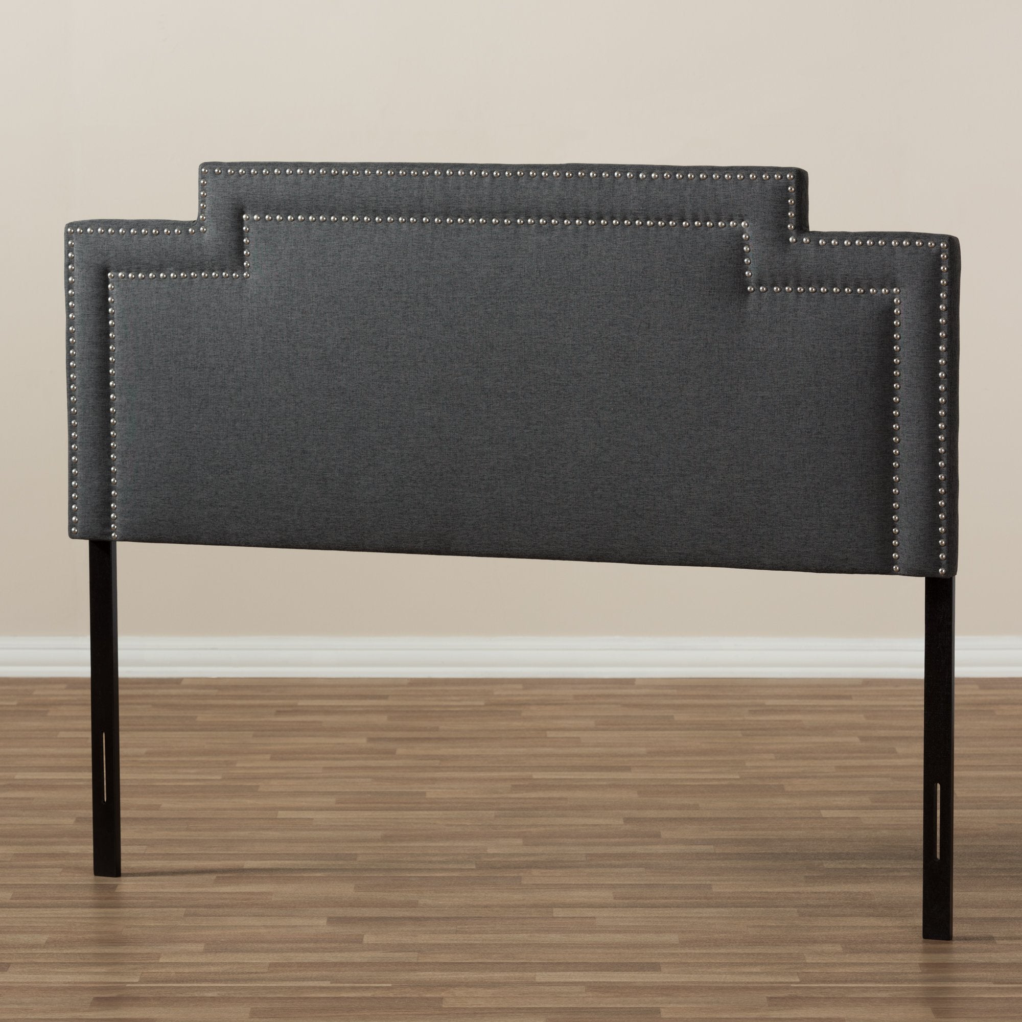 Baxton Studio Casey Modern and Contemporary Dark Grey Fabric Queen Size Headboard