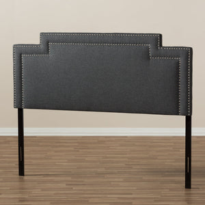 Baxton Studio Casey Modern and Contemporary Dark Grey Fabric King Size Headboard