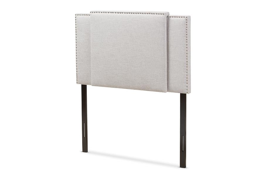 Baxton Studio Ibbie Modern and Contemporary Greyish Beige Fabric Twin and Full Size Expandable Headboard