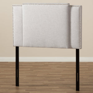 Baxton Studio Ibbie Modern and Contemporary Greyish Beige Fabric Twin and Full Size Expandable Headboard