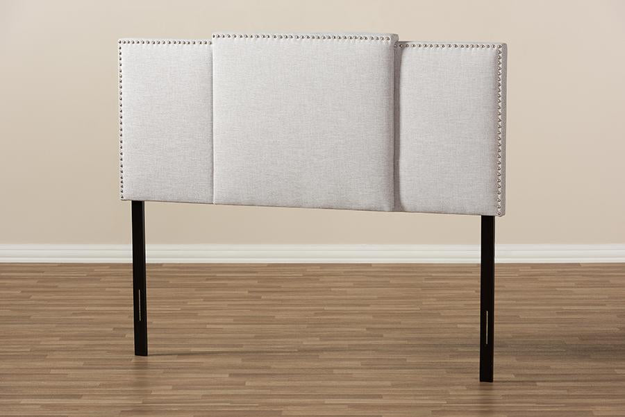 Baxton Studio Ibbie Modern and Contemporary Greyish Beige Fabric Twin and Full Size Expandable Headboard