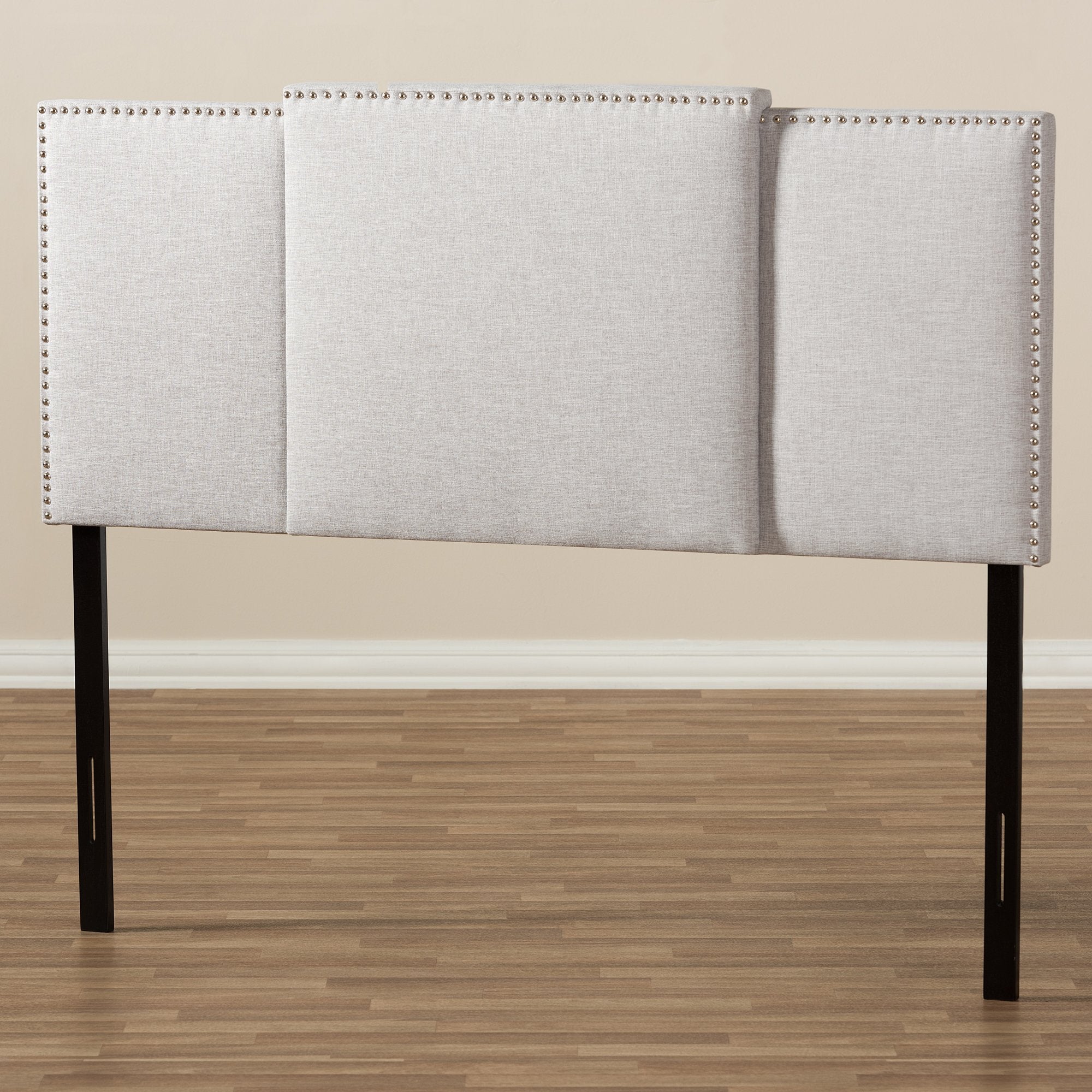 Baxton Studio Ibbie Modern and Contemporary Greyish Beige Fabric Twin and Full Size Expandable Headboard