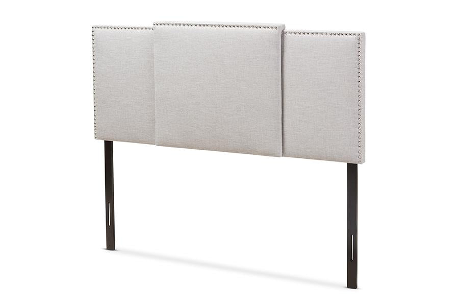 Baxton Studio Ibbie Modern and Contemporary Greyish Beige Fabric Twin and Full Size Expandable Headboard