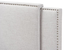 Baxton Studio Ibbie Modern and Contemporary Greyish Beige Fabric Twin and Full Size Expandable Headboard