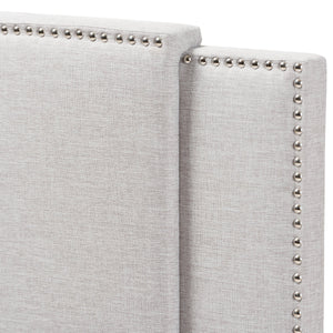 Baxton Studio Ibbie Modern and Contemporary Greyish Beige Fabric Twin and Full Size Expandable Headboard