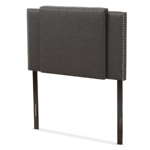 Baxton Studio Ibbie Modern and Contemporary Dark Grey Fabric Twin and Full Size Expandable Headboard