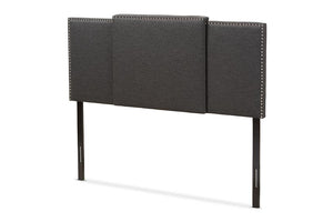 Baxton Studio Ibbie Modern and Contemporary Dark Grey Fabric Twin and Full Size Expandable Headboard