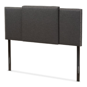 Baxton Studio Ibbie Modern and Contemporary Dark Grey Fabric Twin and Full Size Expandable Headboard