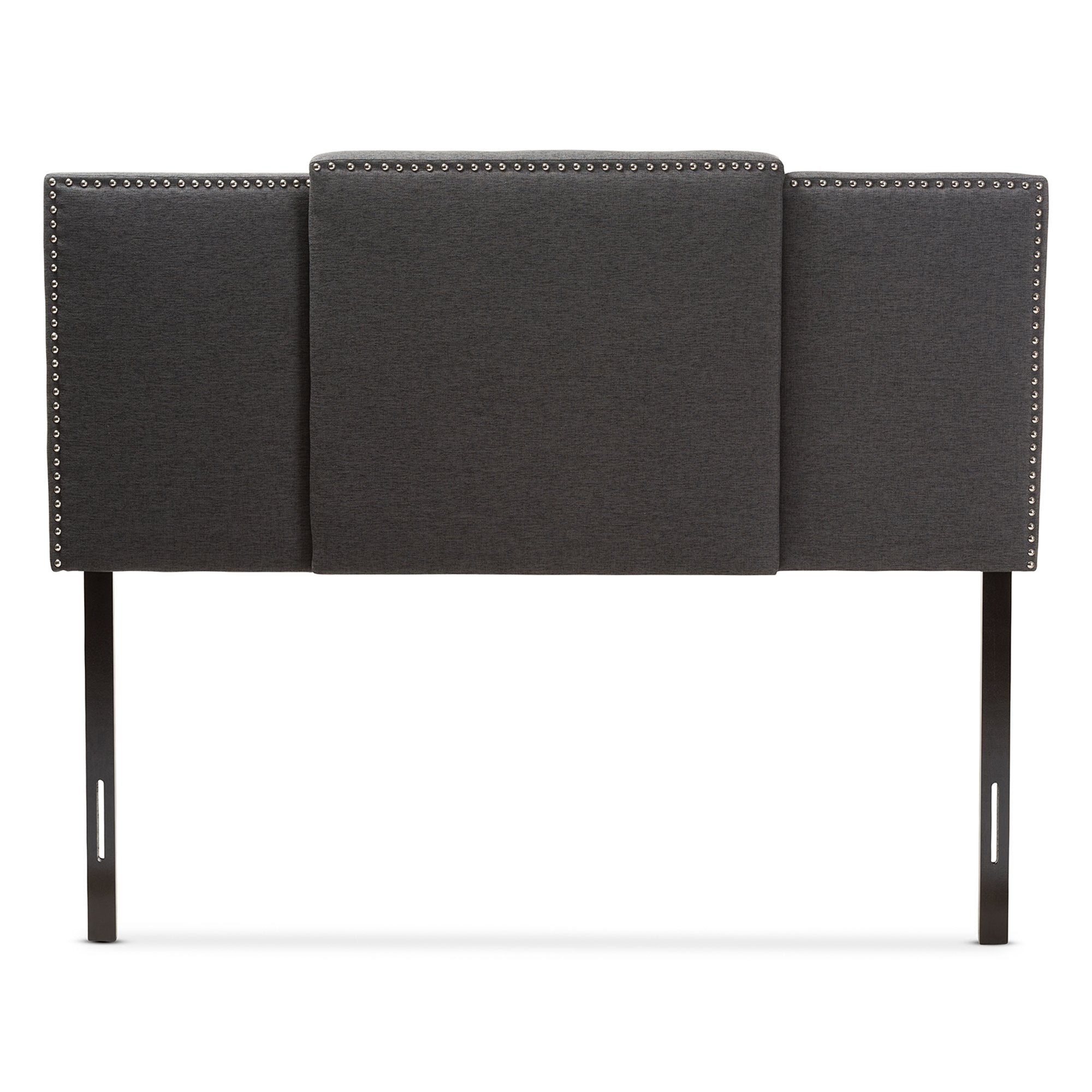 Baxton Studio Ibbie Modern and Contemporary Dark Grey Fabric Twin and Full Size Expandable Headboard