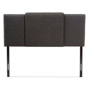 Baxton Studio Ibbie Modern and Contemporary Dark Grey Fabric Twin and Full Size Expandable Headboard