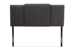 Baxton Studio Ibbie Modern and Contemporary Dark Grey Fabric Twin and Full Size Expandable Headboard