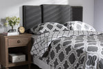 Baxton Studio Ibbie Modern and Contemporary Dark Grey Fabric Twin and Full Size Expandable Headboard