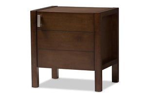 Baxton Studio Mandel Modern and Contemporary Brown Wood Nightstand