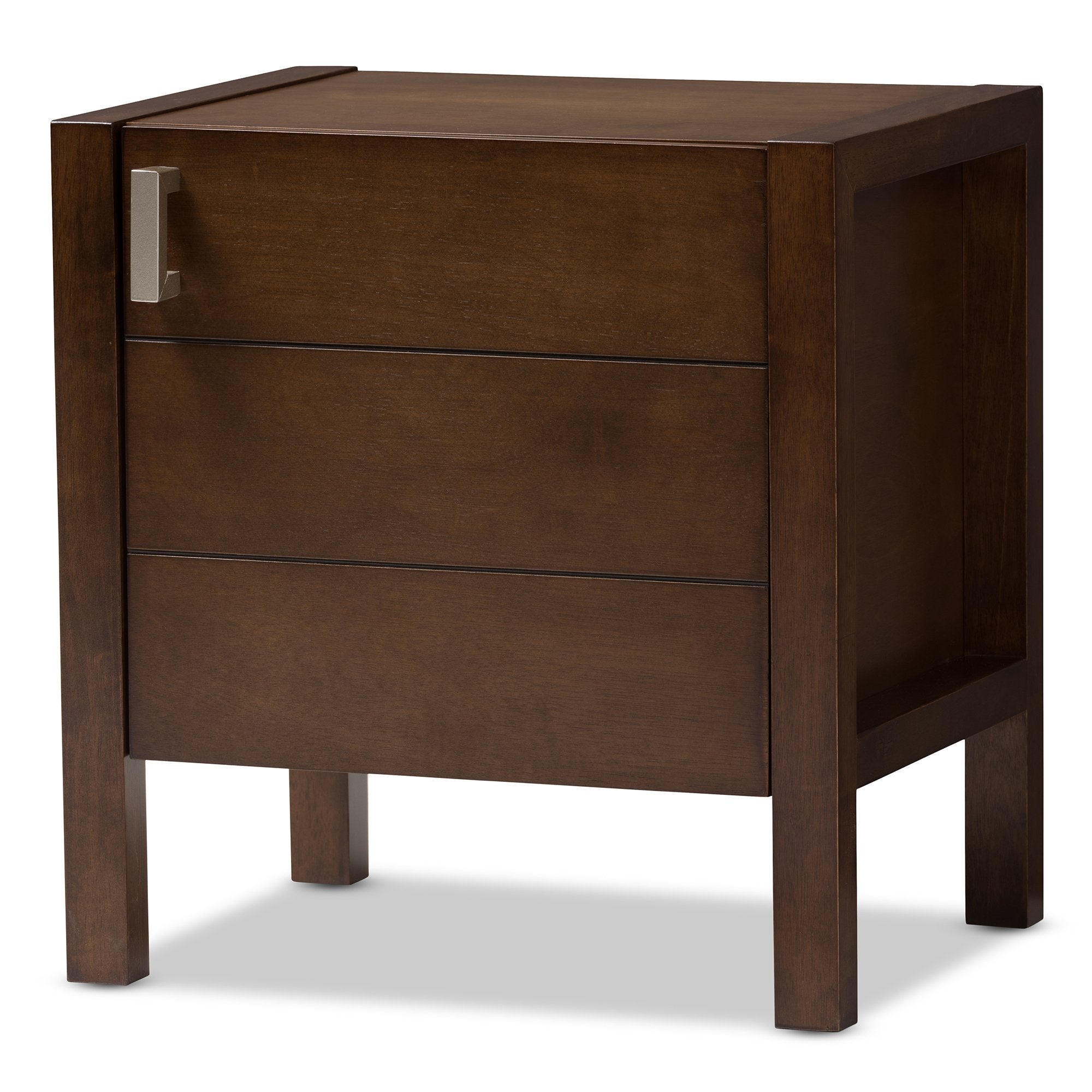 Baxton Studio Mandel Modern and Contemporary Brown Wood Nightstand