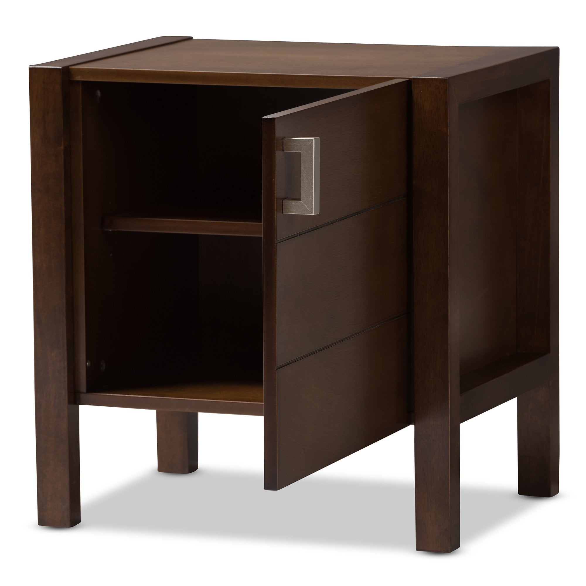 Baxton Studio Mandel Modern and Contemporary Brown Wood Nightstand