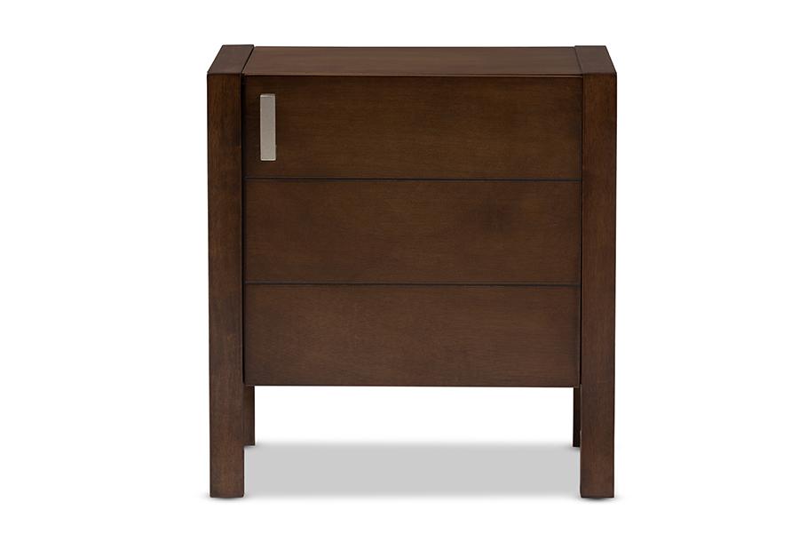 Baxton Studio Mandel Modern and Contemporary Brown Wood Nightstand